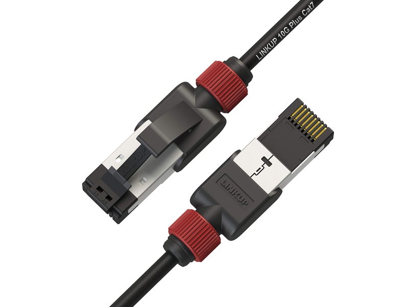 LINKUP - [Tested with Versiv CableAnalyzer Cat7 Ethernet Patch Cable -1 FT (12 Pack) 10G Double Shielded RJ45 S/FTP | Network Internet LAN Switch Router Game | High-Speed | 30AWG Black - Image 1
